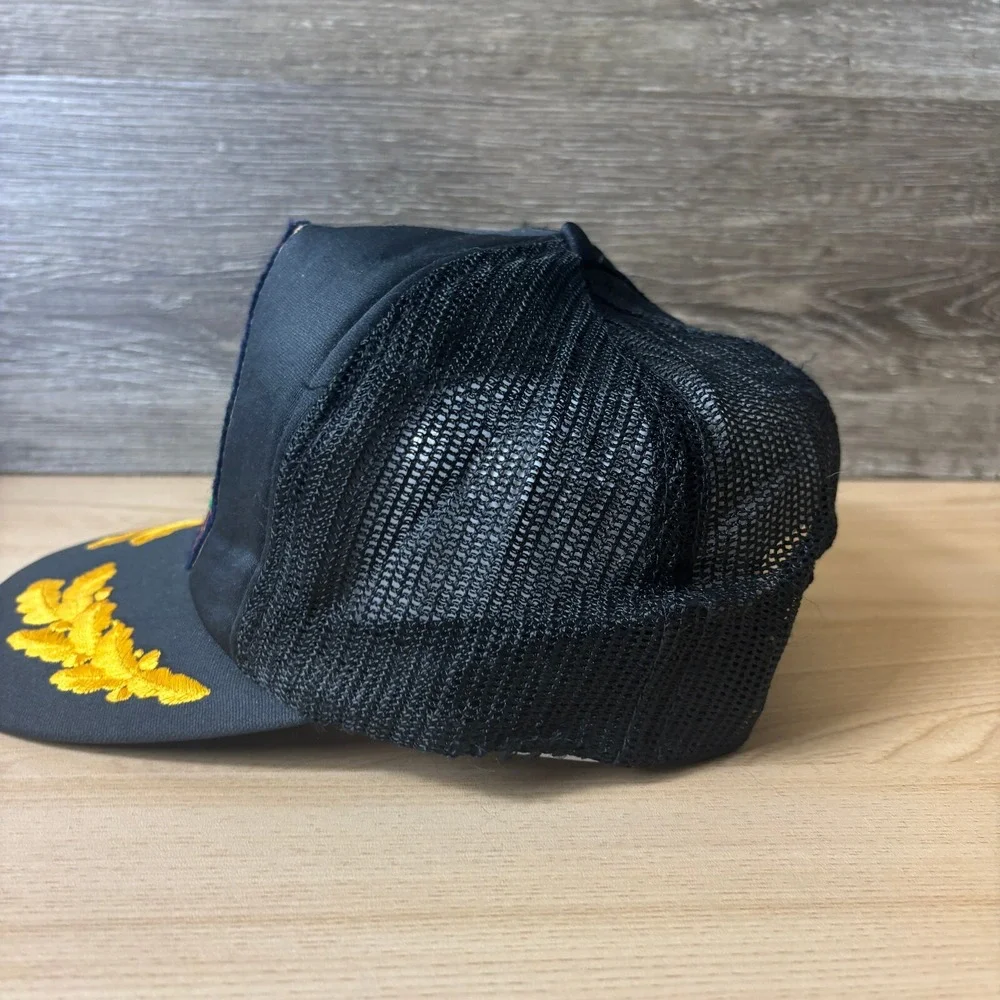 Vintage Royal Canadian Hat Cap Snap Back‎ Black Trucker Adjustable